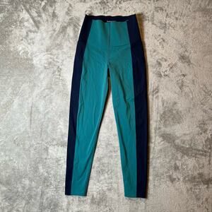 Sweaty Betty Sz 4‎ Power 7/8 Athletic Leggings Teal and Navy Women's